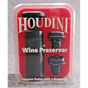 Brand New Houdini Wine Preserver Vacuum Pump with 2 Stoppers  Metrokane
